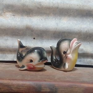 Vintage Salt & Pepper Set - Whales